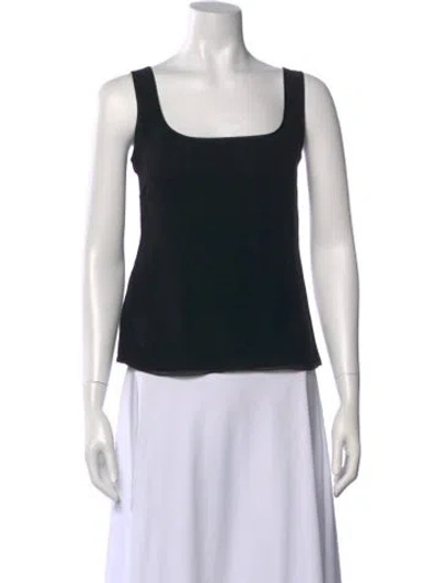 Pre-owned Akris Silk Square Neckline Top In Black