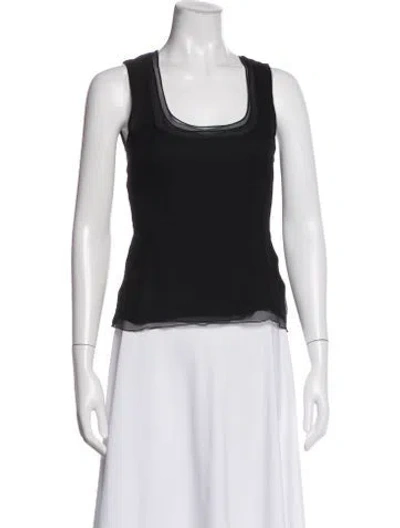 Pre-owned Akris Silk Square Neckline Top In Black