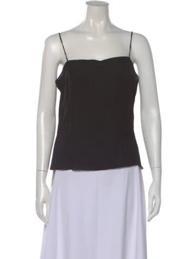Pre-owned Akris Silk Square Neckline Top In Black