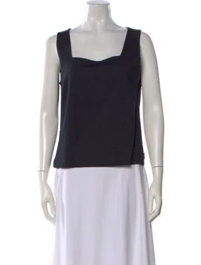 Pre-owned Akris Silk Square Neckline Top In Black