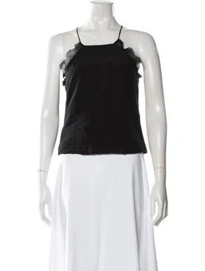 Pre-owned Akris Silk Square Neckline Top In Black