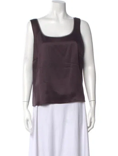 Pre-owned Akris Silk Square Neckline Top In Purple