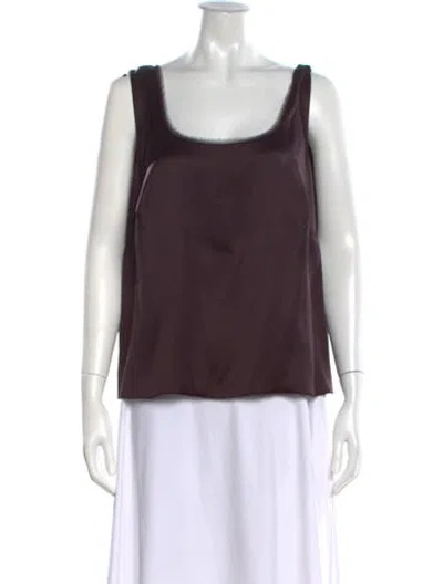 Pre-owned Akris Silk Square Neckline Top In Purple