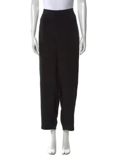Pre-owned Akris Silk Straight Leg Pants In Black