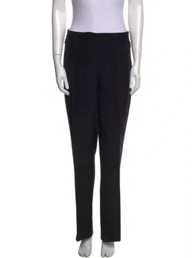 Pre-owned Akris Silk Straight Leg Pants In Black