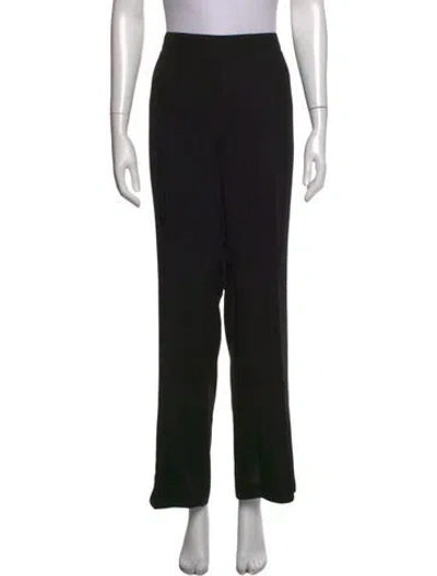 Pre-owned Akris Silk Straight Leg Pants In Black