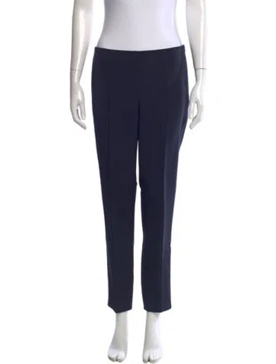 Pre-owned Akris Silk Straight Leg Pants In Blue