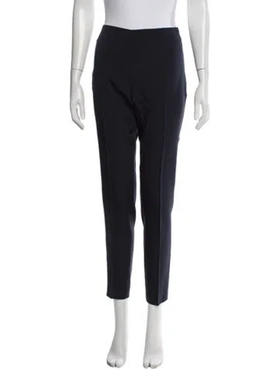 Pre-owned Akris Silk Straight Leg Pants In Blue
