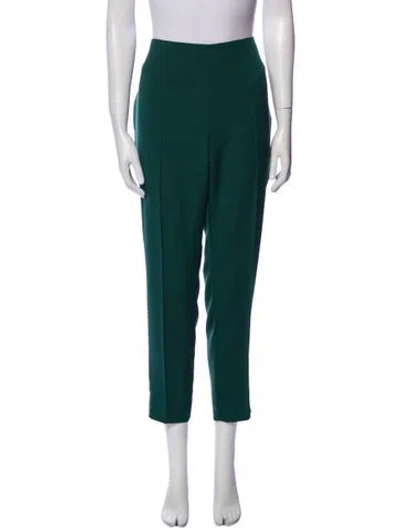 Pre-owned Akris Silk Straight Leg Pants In Green