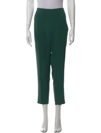 Pre-owned Akris Silk Straight Leg Pants In Green