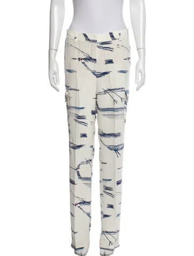 Pre-owned Akris Silk Straight Leg Pants In Multicolor