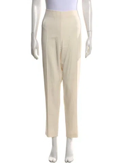 Pre-owned Akris Silk Straight Leg Pants In Neutral