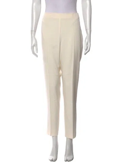 Pre-owned Akris Silk Straight Leg Pants In Neutral