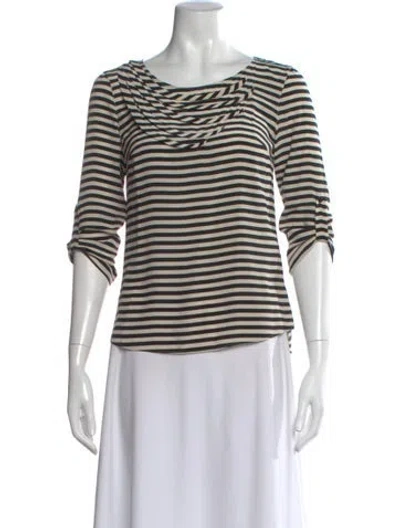 Pre-owned Akris Silk Striped Blouse In Multi