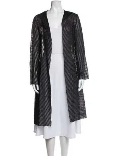 Pre-owned Akris Silk Striped Jacket In Black