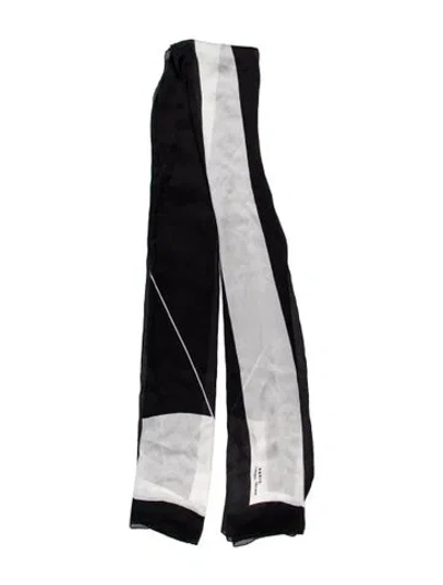 Pre-owned Akris Silk Striped Scarf In Black