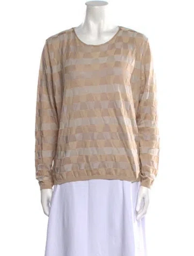Pre-owned Akris Silk Striped Sweater In Neutral