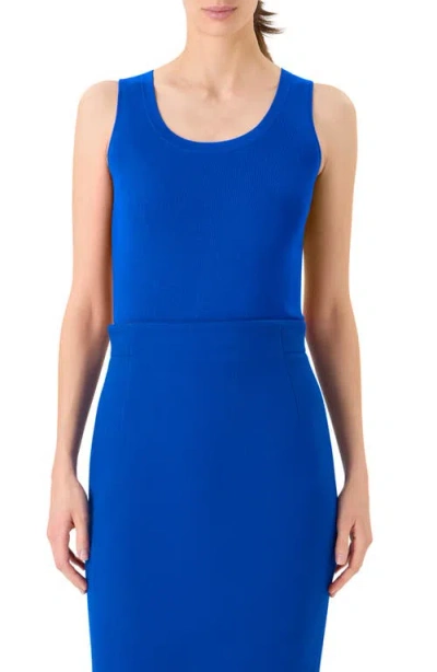 Akris Silk Sweater Tank In Blue