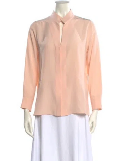 Pre-owned Akris Silk Three-quarter Sleeve Blouse In Pink