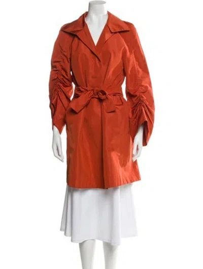 Pre-owned Akris Silk Trench Coat In Red
