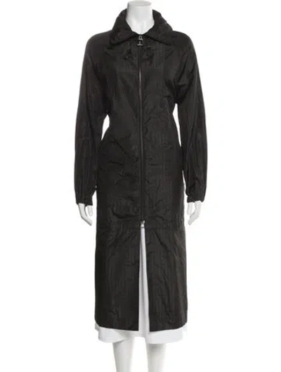 Pre-owned Akris Silk Trench Coat W/ Tags In Black