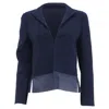 Akris Silk-trimmed Blazer In Navy Blue Wool In Blue