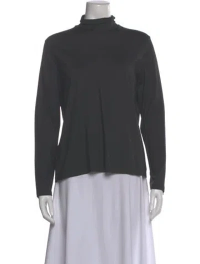 Pre-owned Akris Silk Turtleneck Top W/ Tags In Gray