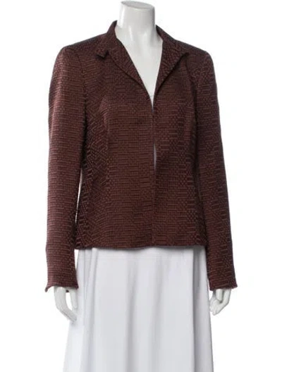 Pre-owned Akris Silk Tweed Pattern Blazer In Brown