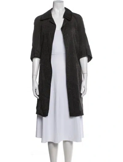 Pre-owned Akris Silk Tweed Pattern Jacket In Black