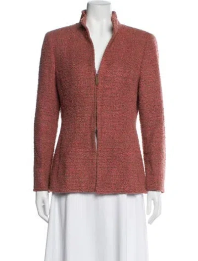 Pre-owned Akris Silk Tweed Pattern Jacket In Red