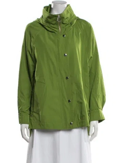 Pre-owned Akris Silk Utility Jacket In Green