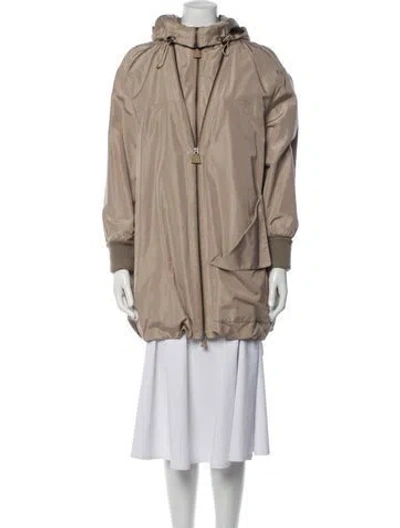 Pre-owned Akris Silk Utility Jacket In Neutral