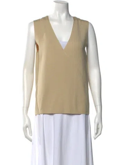 Pre-owned Akris Silk V-neck Blouse In Neutral