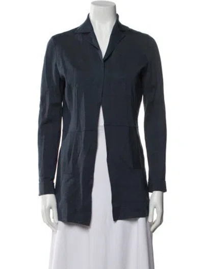 Pre-owned Akris Silk V-neck Sweater In Blue