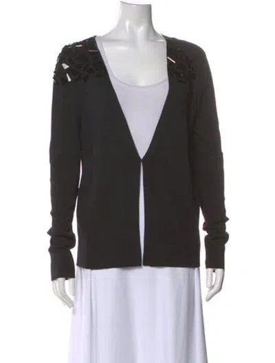 Pre-owned Akris Silk V-neck Sweater In Gray