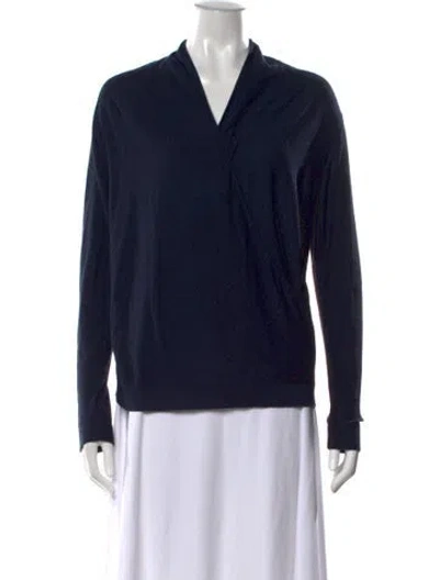 Pre-owned Akris Silk V-neck Sweater In Multi