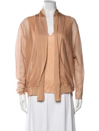 Pre-owned Akris Silk V-neck Sweater In Neutrals