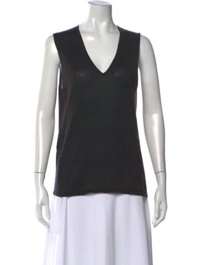 Pre-owned Akris Silk V-neck Top In Blue