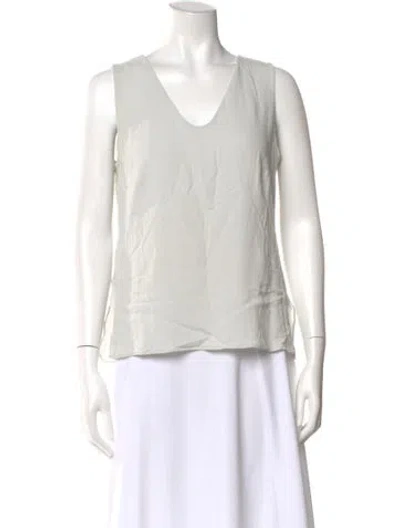 Pre-owned Akris Silk V-neck Top In Neutral