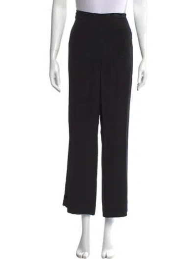 Pre-owned Akris Silk Wide Leg Pants In Black