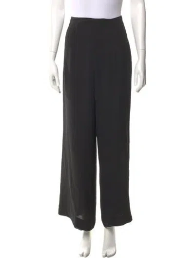 Pre-owned Akris Silk Wide Leg Pants In Black