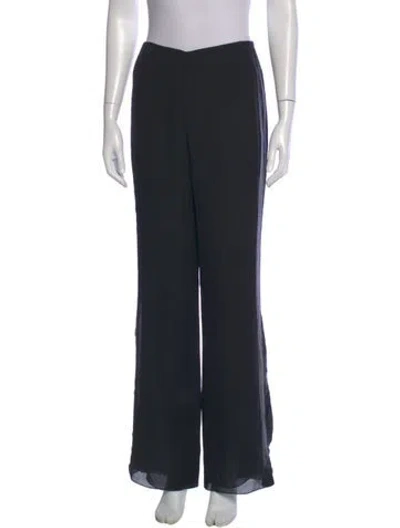 Pre-owned Akris Silk Wide Leg Pants In Black