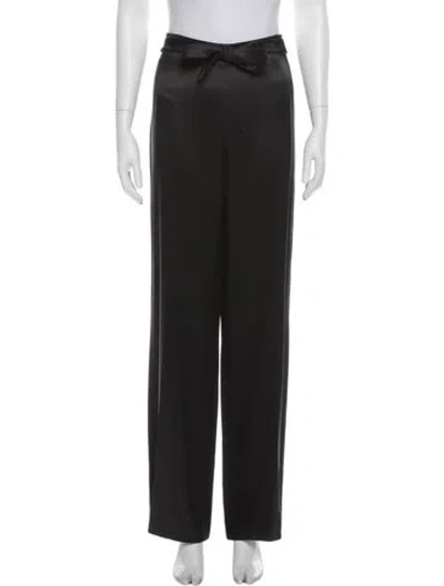 Pre-owned Akris Silk Wide Leg Pants In Black