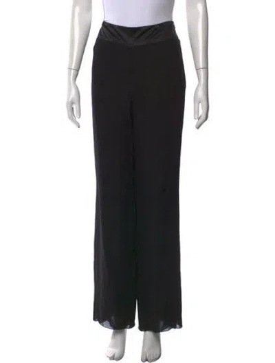 Pre-owned Akris Silk Wide Leg Pants In Black