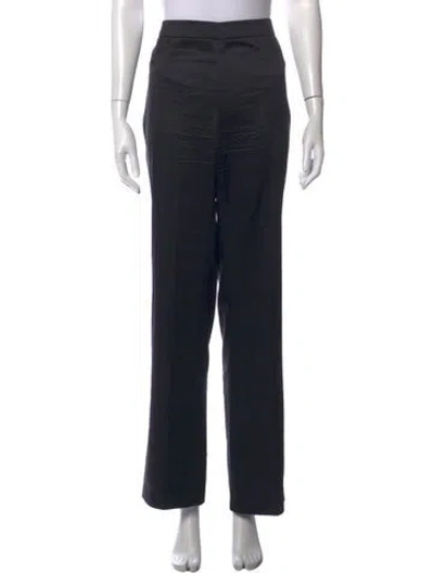 Pre-owned Akris Silk Wide Leg Pants In Black
