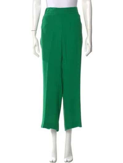Pre-owned Akris Silk Wide Leg Pants In Green