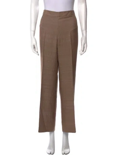 Pre-owned Akris Silk Wide Leg Pants In Neutral