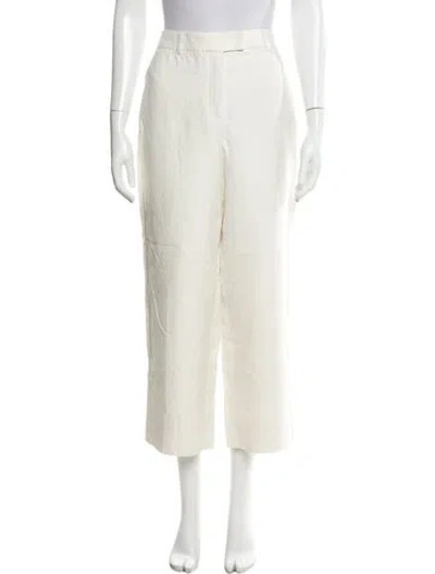 Pre-owned Akris Silk Wide Leg Pants In White