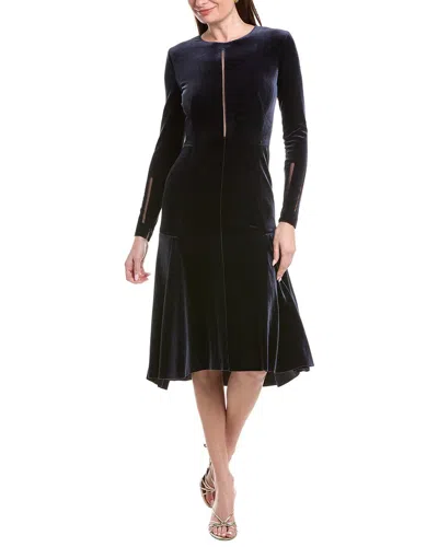 Akris Silk-blend Midi Dress In Blue