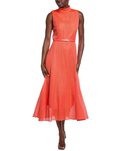 Akris Silk-blend Midi Dress In Orange